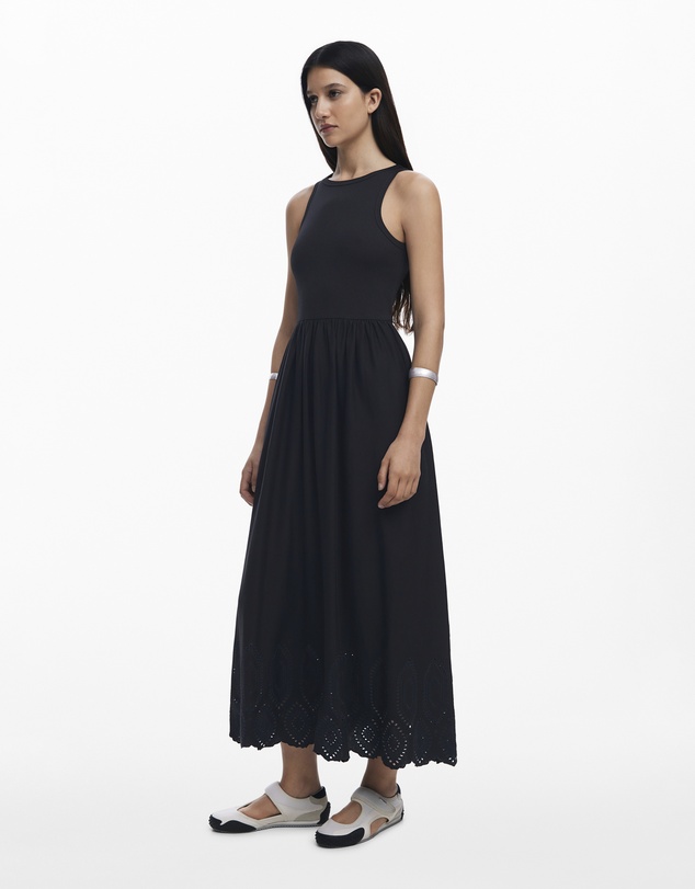 Desigual - Rib tank Dress with cotton Skirt