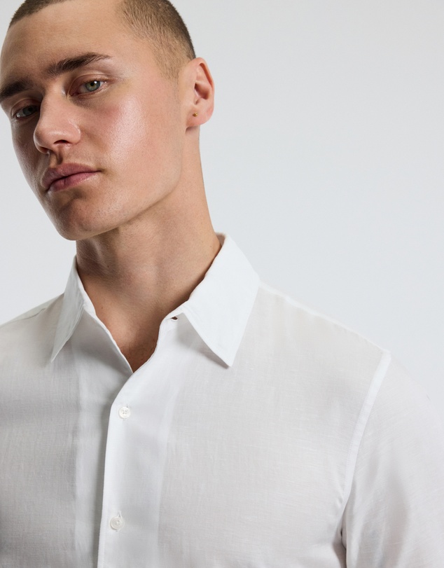 Calibre - Refined Cotton Linen Shirt White