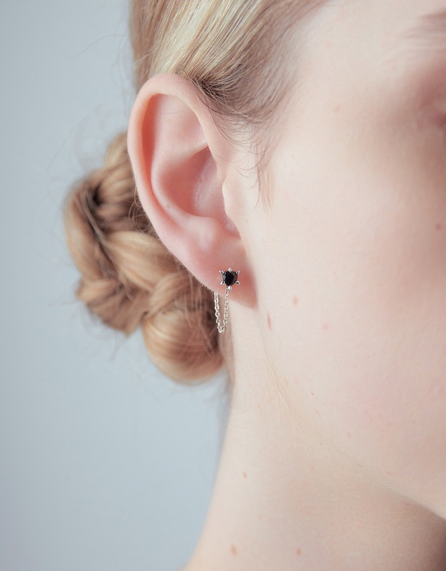 Karen Walker - Cupid's Heart & Chain Studs