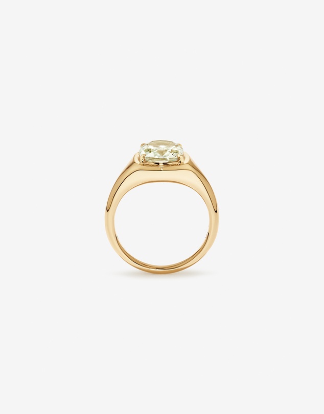 Michael Hill - Elongated Cushion Cut Green Amethyst Ring in 10kt Yellow Gold