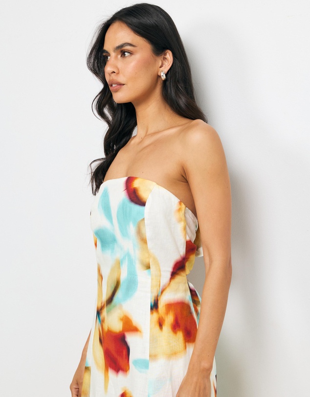 AERE - Emia Linen Strapless Maxi Dress