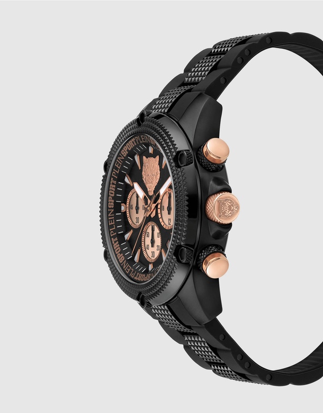 Plein Sport - Plein Sport Hurricane 44mm Black Ip Chronograph Watch