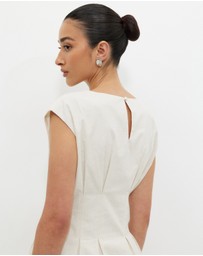 Calli - Gordon Pintuck Linen Blend Dress