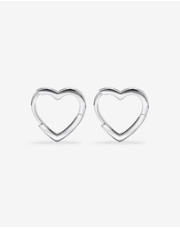 Michael Hill - 11mm Heart Shape Huggie Earrings in Sterling Silver