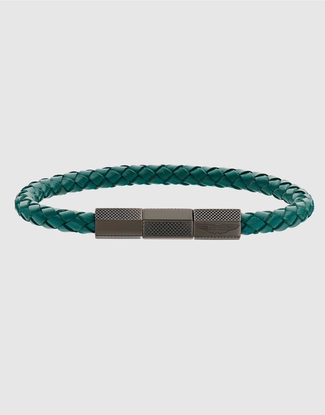 Aston Martin - TKS Gun and Podium Green Braided Leather Bracelet