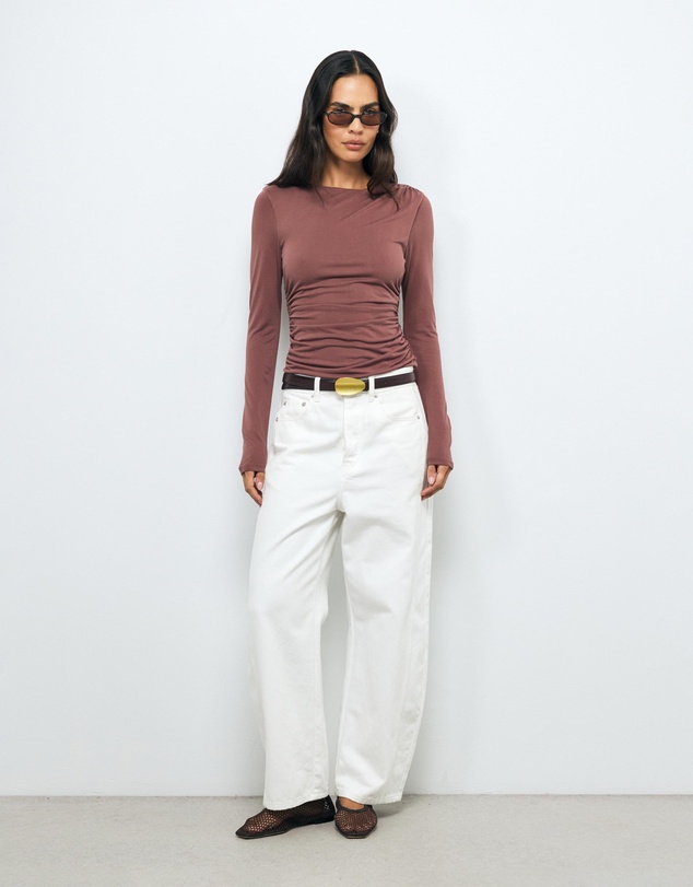 AERE - Emma Draped Cupro Top