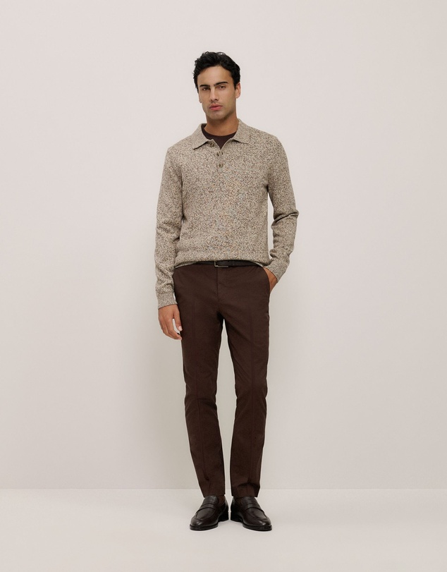 Trenery - Cotton Crew T-shirt in Coffee