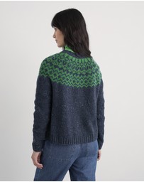 Seasalt - Seasalt Cornwall Navy Port Kinnis Fair Isle Cardigan
