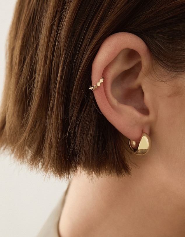 Najo - Lattice Yellow Gold Ear Cuff