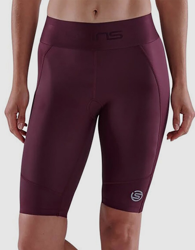 SKINS - SKINS Compression Series-3 Womens Half Tights Activewear Burgundy