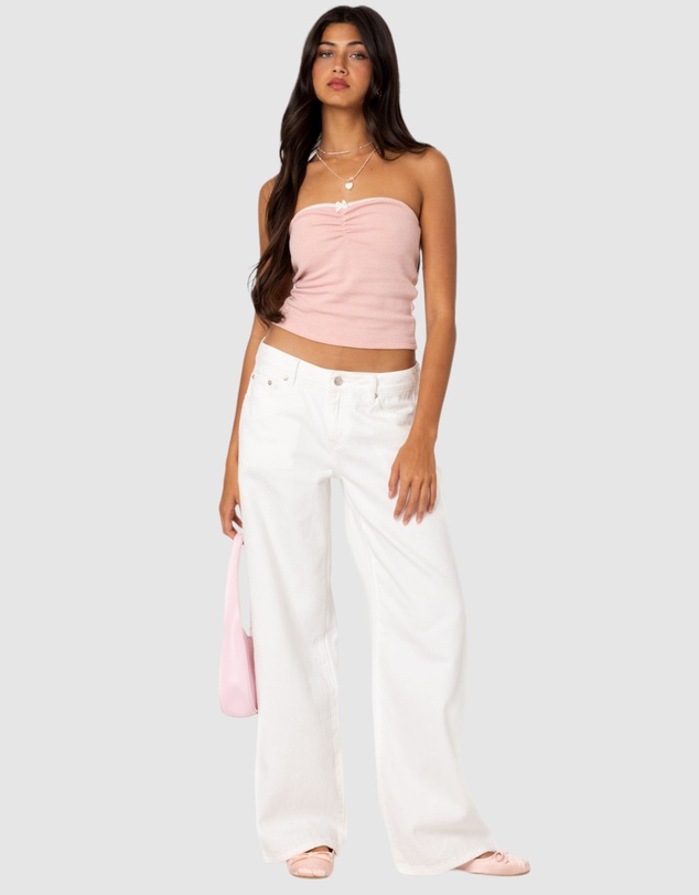 EDIKTED - Kacey Strapless Waffle Top