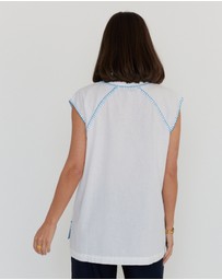 ALEXANDRA - Hudson Tank White/Electric Blue