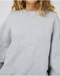 All About Eve - Serif Oversized Box Crew Grey Marle