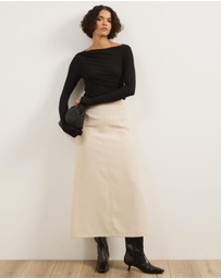 Atmos&Here - Mia Contrast Stitch Maxi Skirt