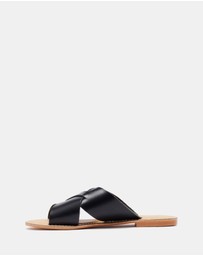 Just Because - Vega Leather Flat Sandals