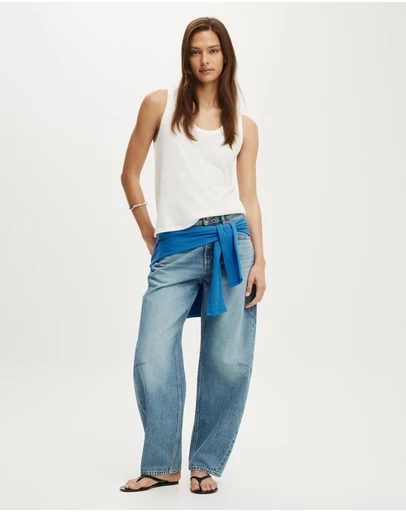 Cotton On - Mid Rise Barrel Jean