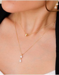 Elli Jewelry - Necklace Crystal Drop 925 Sterling Silver Gold-Plated