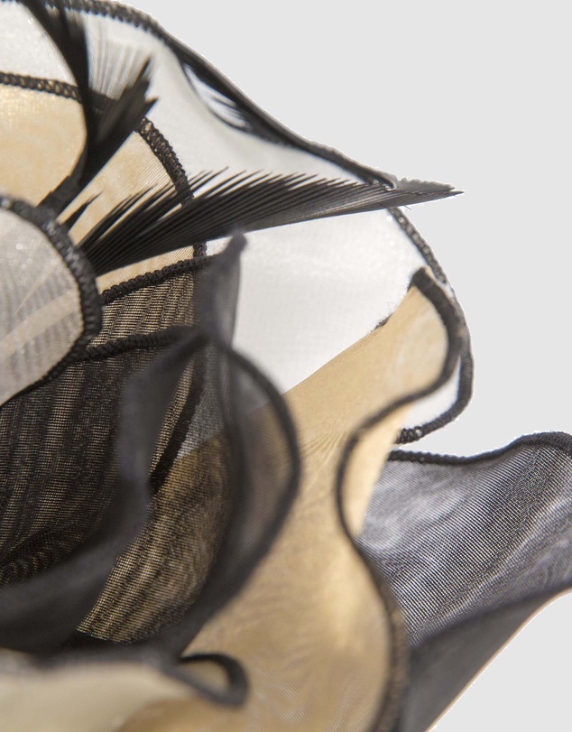 Max Alexander - Nude Black Organza Flower Fascinator