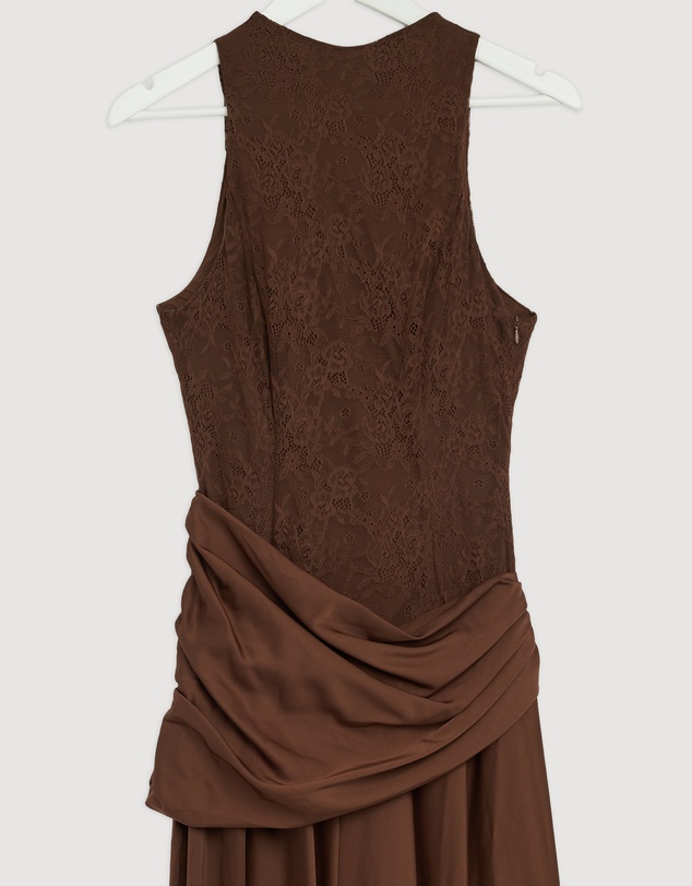 Revibe - Repaired CHANCERY Layla High Neck Lace Panelled Maxi Dress - AU 10