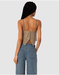 EDIKTED - Patchwork Lacey Mesh Top