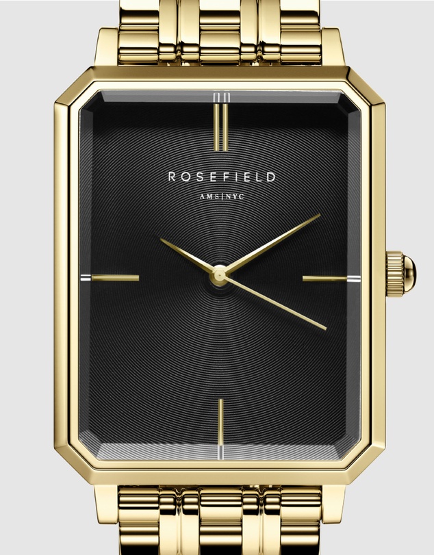 Rosefield - The Octagon - Gold With Black Dial
