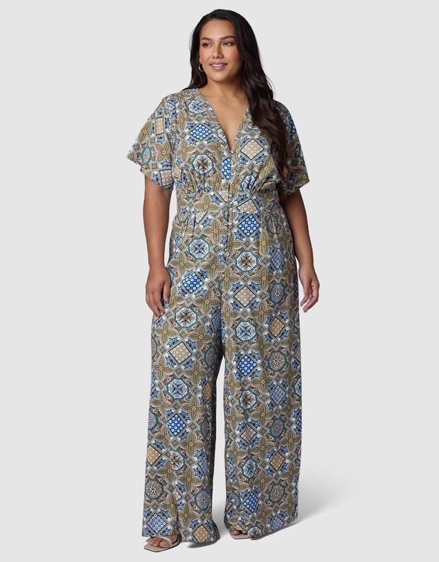 Something 4 Olivia - Zoe Linen Printed Jumpsuit