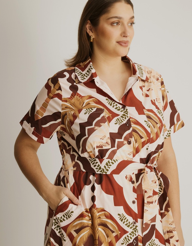 Atmos&Here Curvy - Mia Relaxed Midi Shirt Dress