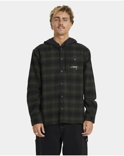 Billabong - Mens Baja Surf Hooded Flannel Shirt