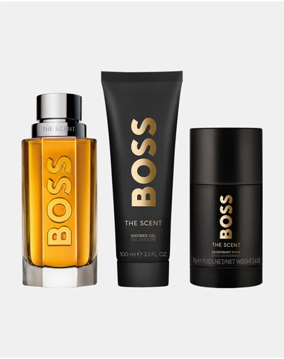 BOSS - Boss The Scent Eau De Toilette, Shower Gel, And Deodorant Stick For Men Trio Gift Set