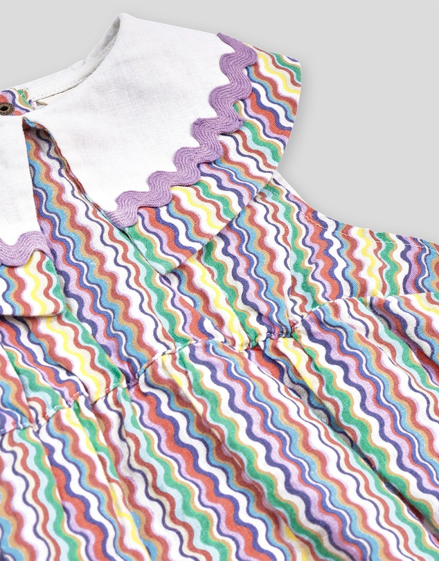 Goldie + Ace - Ric Rac Ava Collared Romper - Babies