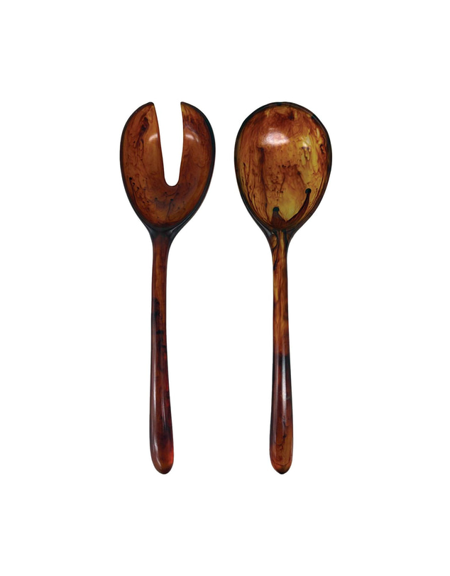 Urban Attitude - Urban Attitude LILA Large Paired Servers Length 30cm, Width 7.5cm (Spoon) - Burnt Amber