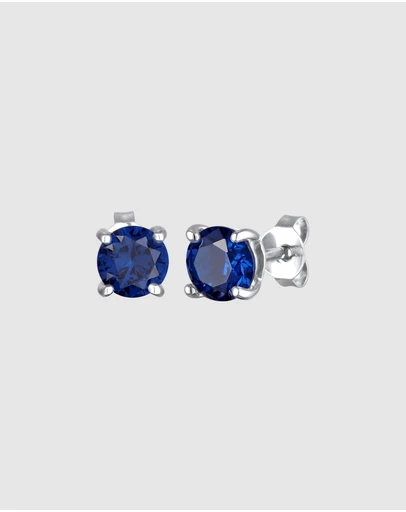Kuzzoi - ICONIC EXCLUSIVE - Sapphire Stud Earrings in 925 Sterling Silver