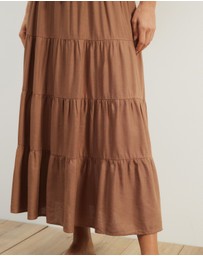 Atmos&Here - Elenora Linen Blend Tier Maxi Skirt