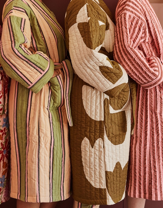 Mosey Me - Sundae Seersucker Quilted Robe