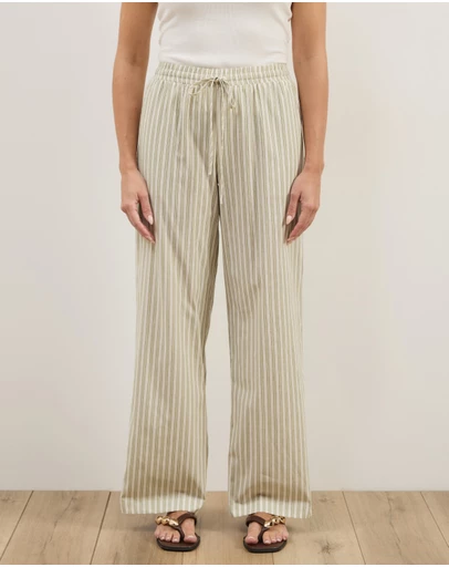 Atmos&Here - Elis Cotton Pants With Drawstring Detail At Waist