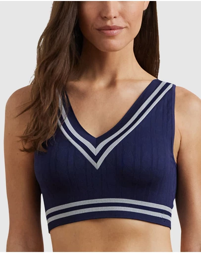 Lauren by Ralph Lauren - Cricket Cable Knit Lightly-Lined Crop Top Bra