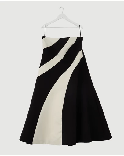 Revibe - Repaired BY JOHNNY. Louise Panel Strapless Midi Dress - AU 16