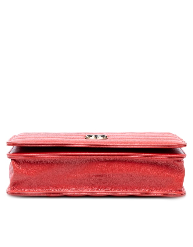 Pre-Loved by Azura Reborn - Pre-Loved Quilted Goatskin Diagonal Wallet On Chain