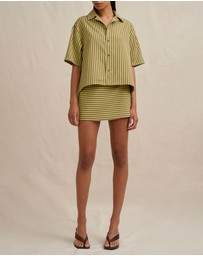 BY JOHNNY. - Pear Stripe Mini Skirt