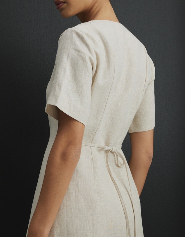 AERE - Camille Linen Button Down Midi Dress