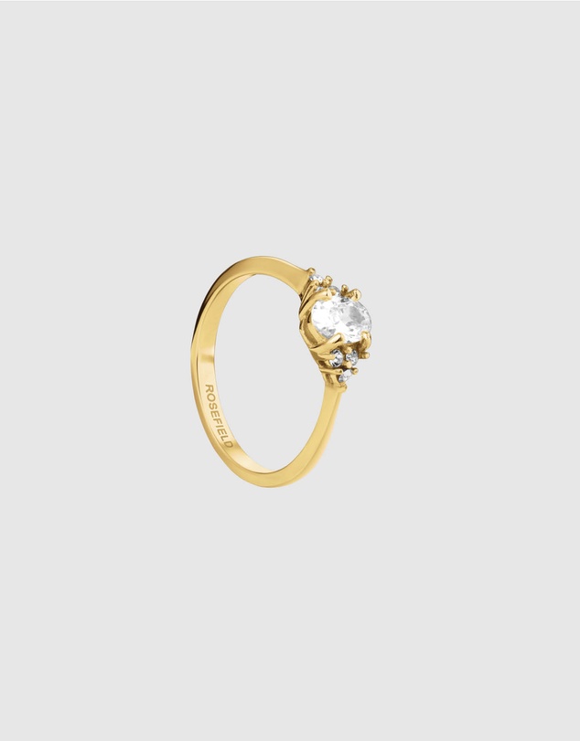 Rosefield - Vintage Oval Cubic Zirconia Gold-Tone Ring