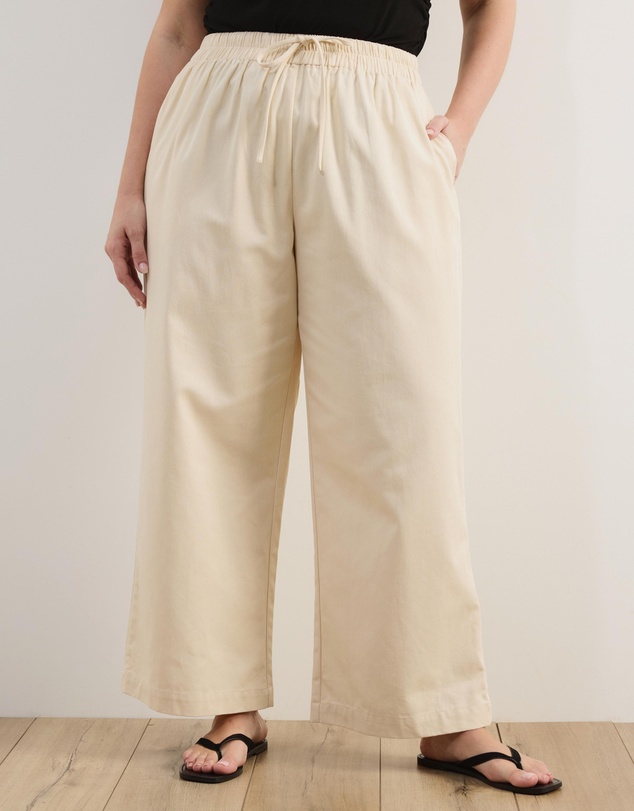 Atmos&Here Curvy - Willow Piping Cotton Twill Pants