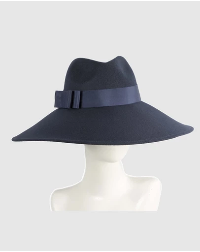Max Alexander - Wide Brim Navy Winter Hat