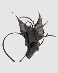 Max Alexander - Sinamay Black Racing Fascinator