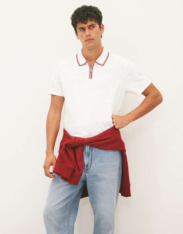 Country Road - Short Sleeve Tipped Zip Polo