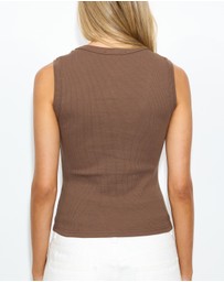 Dazie - Sadie V Neck Ribbed Tank