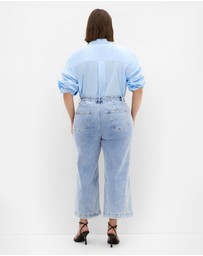 City Chic - Plus size Harley Fit Avery Wide Leg Crop Jean - mid wash