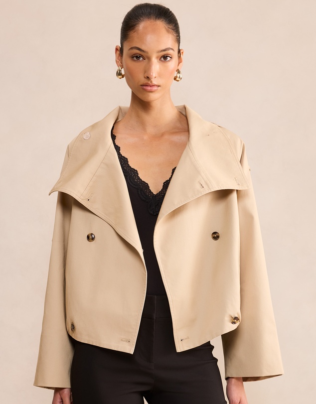 Forever New - Billie Funnel Neck Short Trench Coat