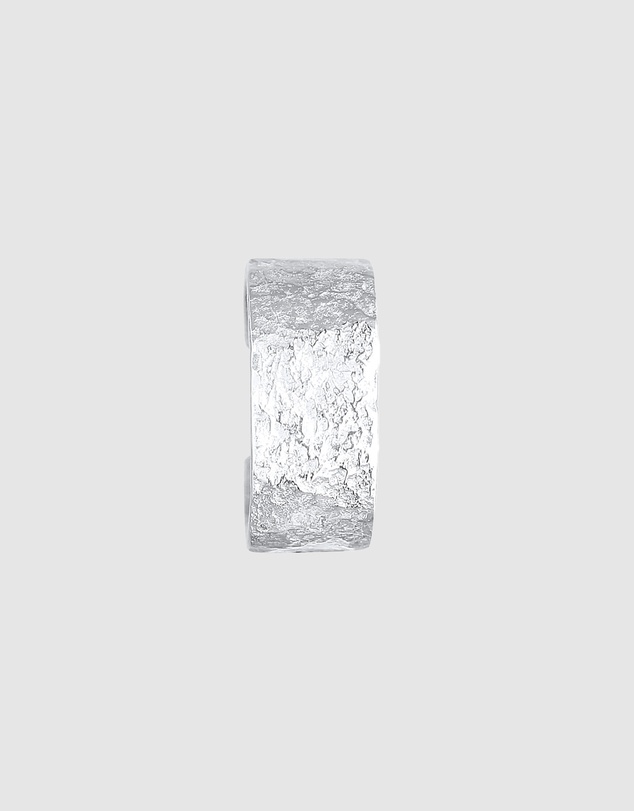 Kuzzoi - ICONIC EXCLUSIVE - Earrings Male Single Hammered 925 Sterling Silver