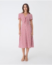 Forcast - Tara Floral Button Midi Dress